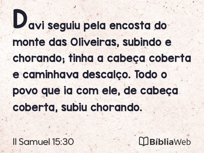 II Samuel 15:30 em imagem para compartilhar