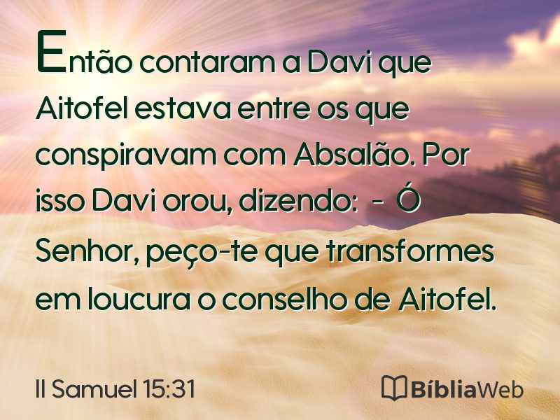 II Samuel 15:31 em imagem para compartilhar