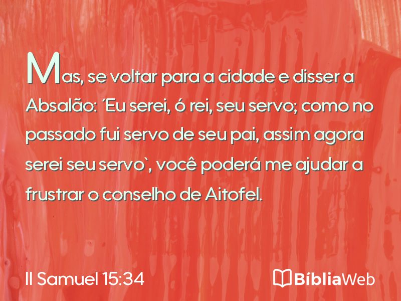 II Samuel 15:34 em imagem para compartilhar
