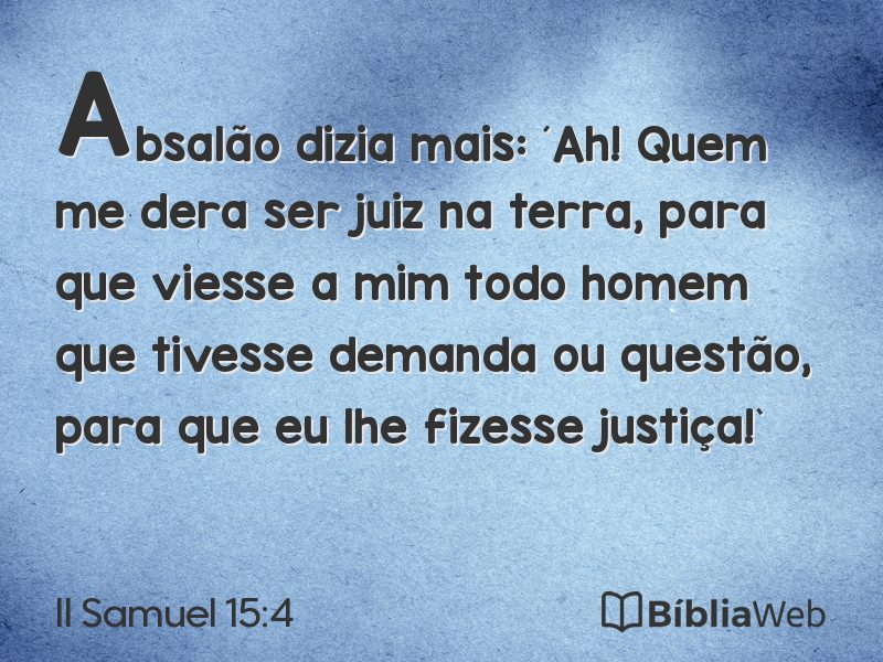 II Samuel 15:4 em imagem para compartilhar