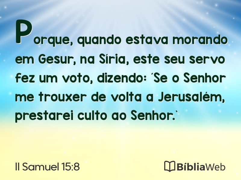 II Samuel 15:8 em imagem para compartilhar