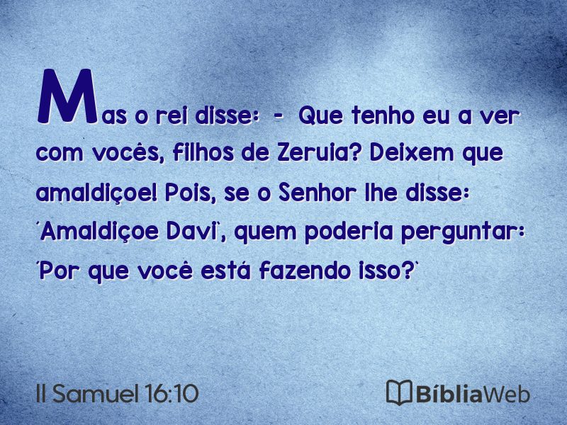 II Samuel 16:10 em imagem para compartilhar