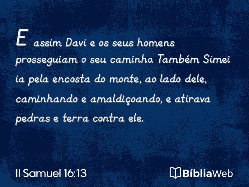 II Samuel 16:13 em imagem para compartilhar