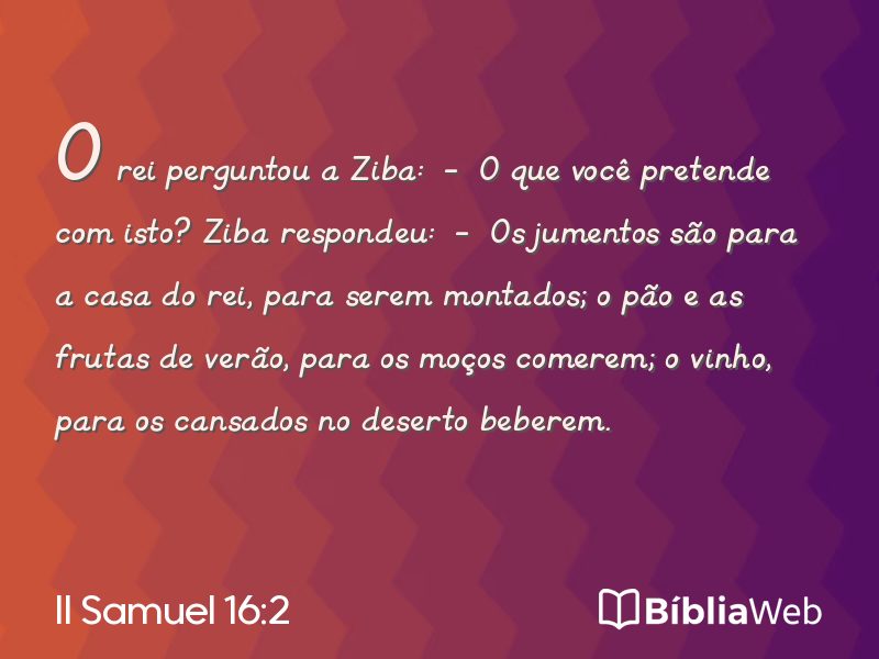 II Samuel 16:2 em imagem para compartilhar