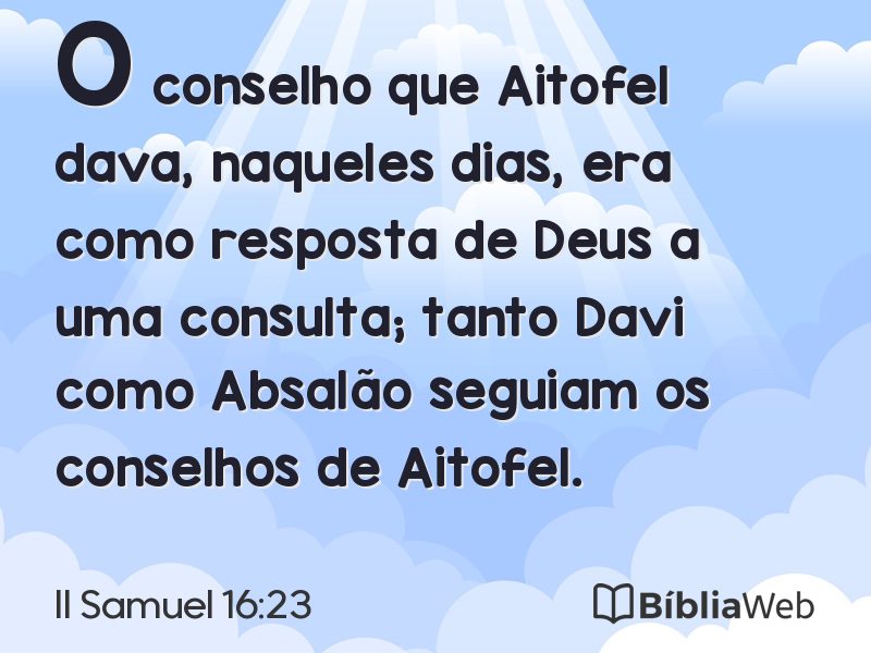 II Samuel 16:23 em imagem para compartilhar