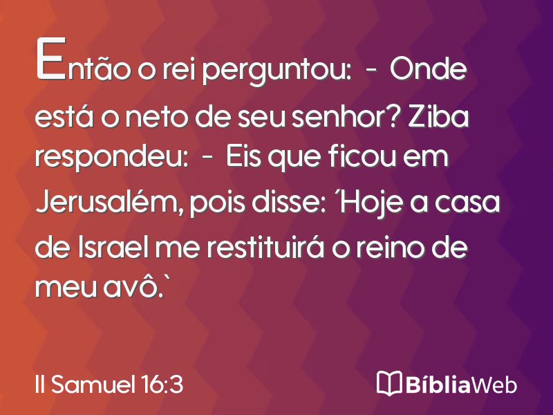 II Samuel 16:3 em imagem para compartilhar