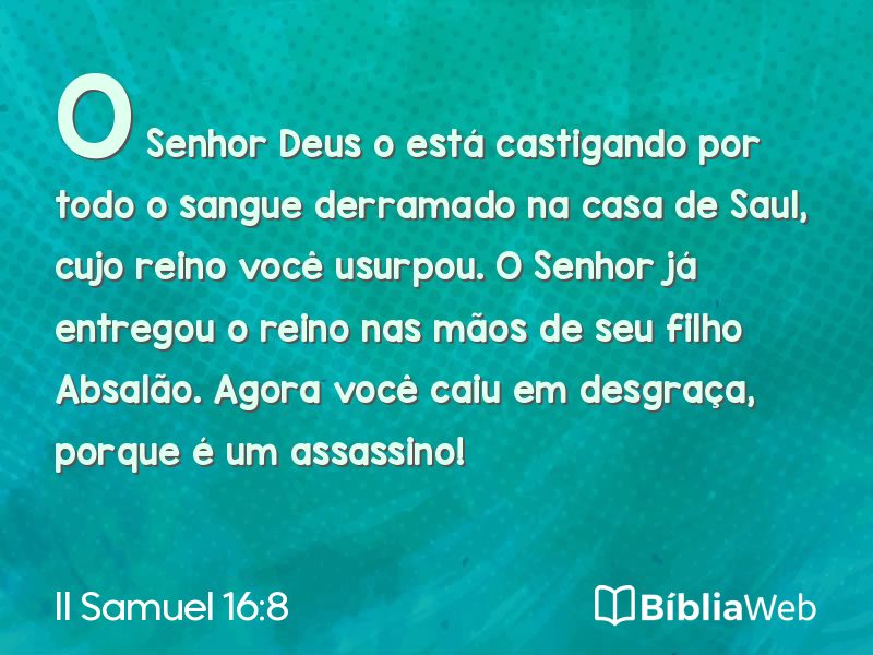 II Samuel 16:8 em imagem para compartilhar