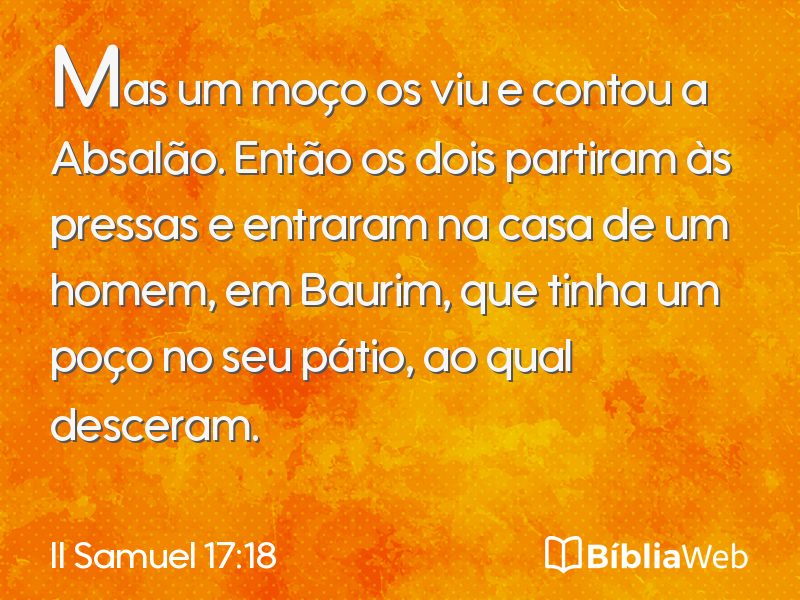 II Samuel 17:18 em imagem para compartilhar