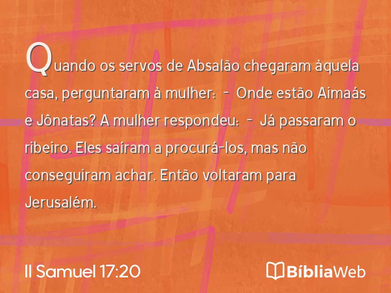 II Samuel 17:20 em imagem para compartilhar