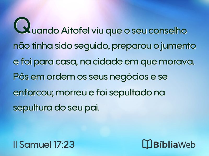 II Samuel 17:23 em imagem para compartilhar