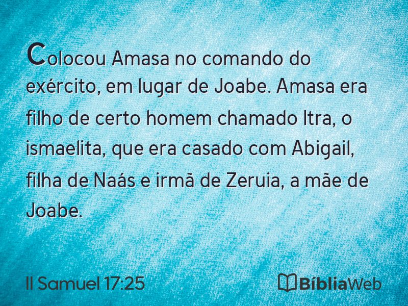 II Samuel 17:25 em imagem para compartilhar