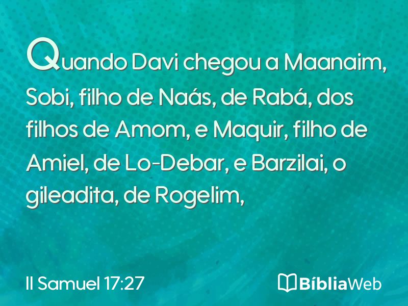 II Samuel 17:27 em imagem para compartilhar