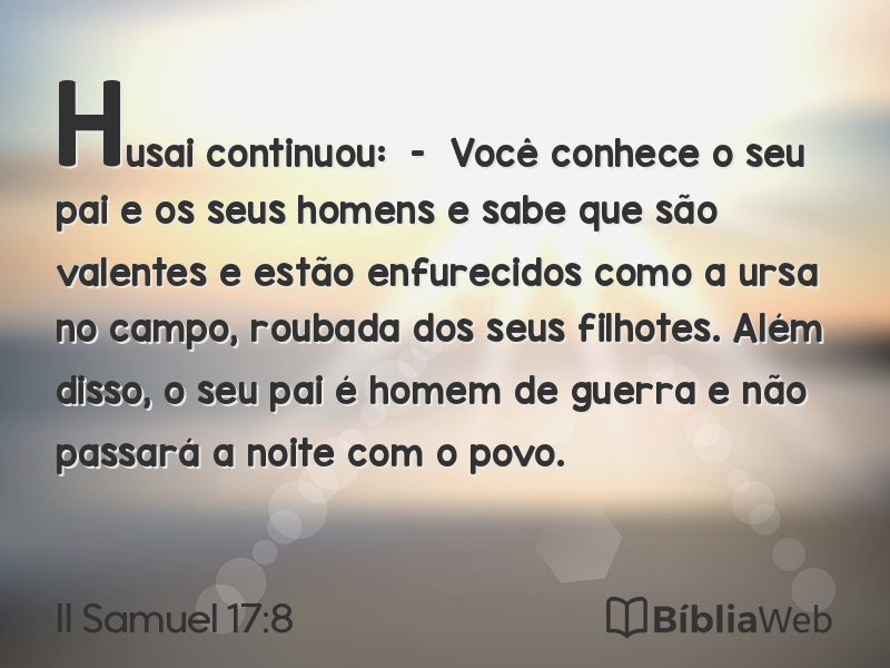 II Samuel 17:8 em imagem para compartilhar