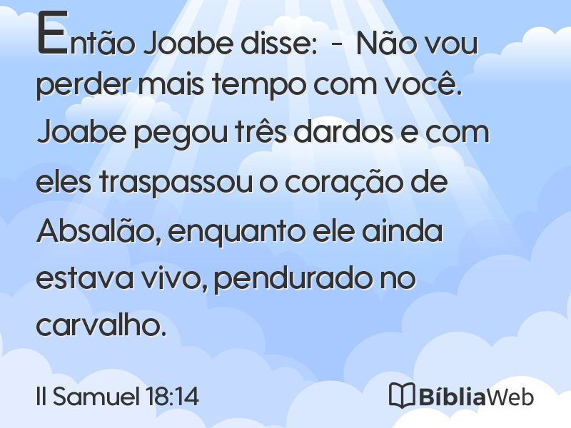II Samuel 18:14 em imagem para compartilhar