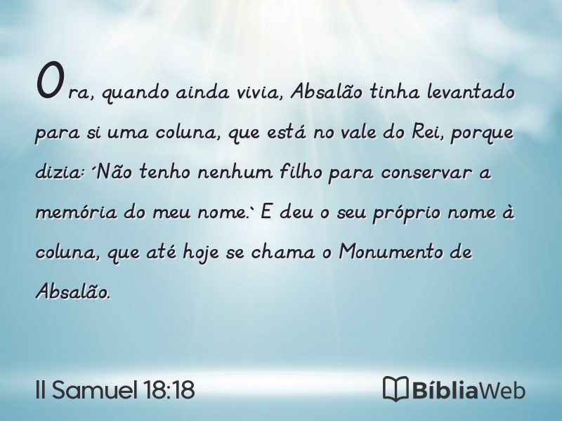 II Samuel 18:18 em imagem para compartilhar