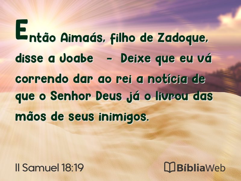 II Samuel 18:19 em imagem para compartilhar