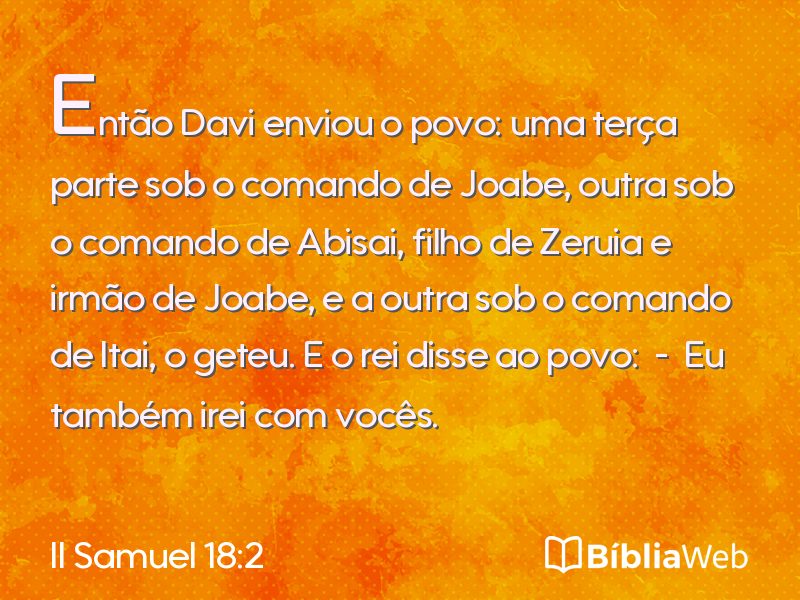 II Samuel 18:2 em imagem para compartilhar