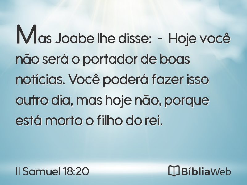 II Samuel 18:20 em imagem para compartilhar