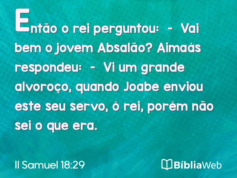 II Samuel 18:29 em imagem para compartilhar