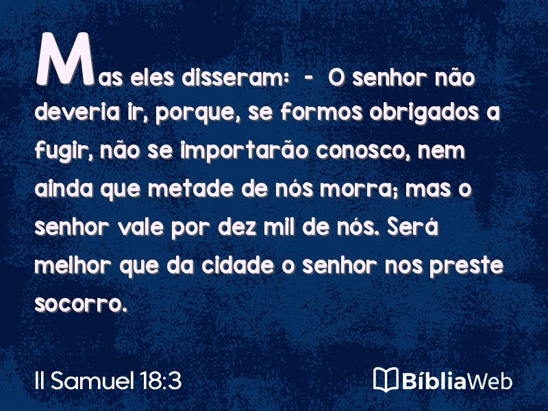 II Samuel 18:3 em imagem para compartilhar