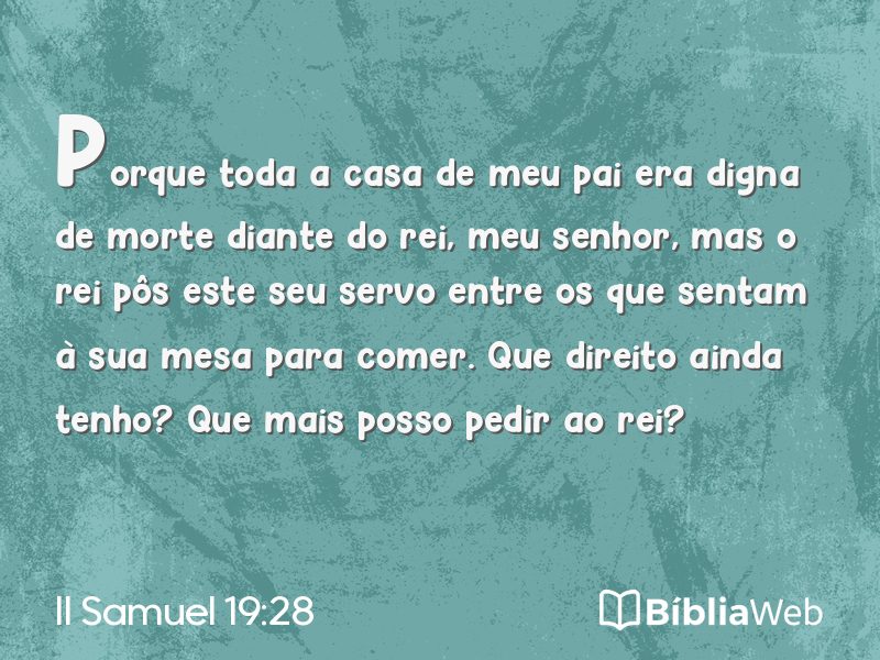 II Samuel 19:28 em imagem para compartilhar