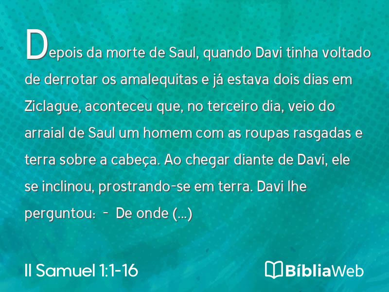 II Samuel 1:1-16 em imagem para compartilhar