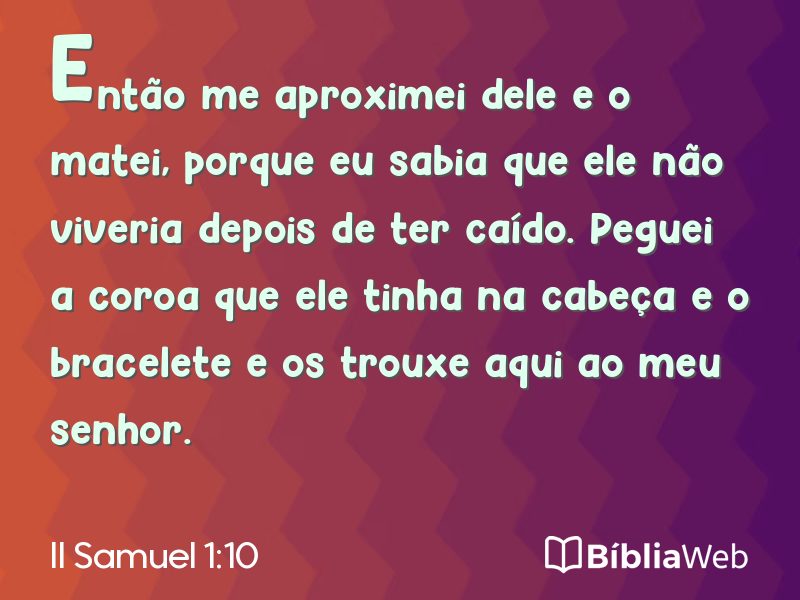 II Samuel 1:10 em imagem para compartilhar