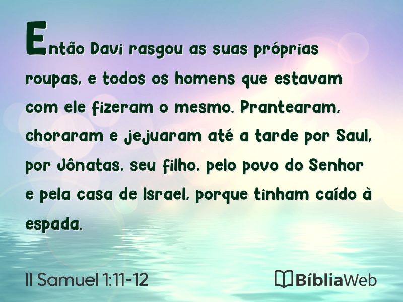 II Samuel 1:11-12 em imagem para compartilhar
