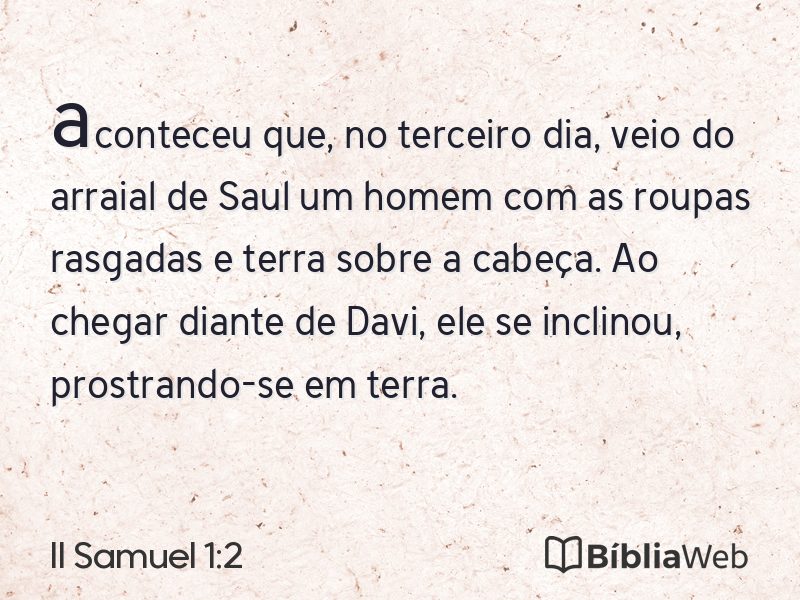 II Samuel 1:2 em imagem para compartilhar