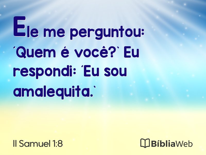 II Samuel 1:8 em imagem para compartilhar