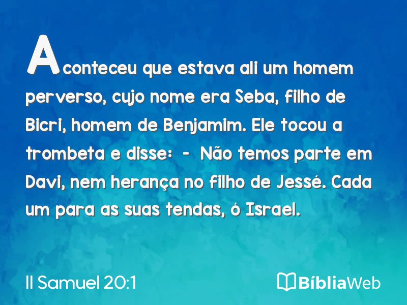 II Samuel 20:1 em imagem para compartilhar