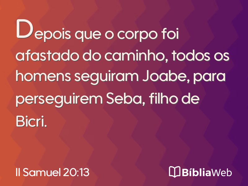 II Samuel 20:13 em imagem para compartilhar
