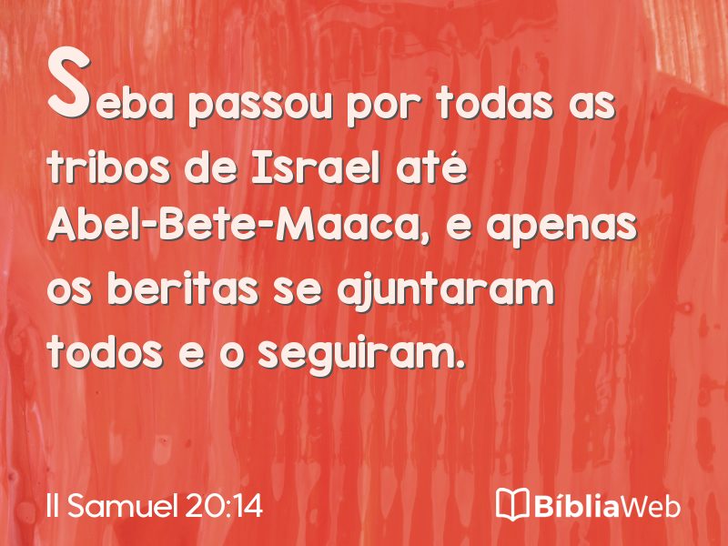 II Samuel 20:14 em imagem para compartilhar