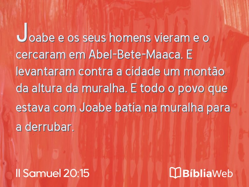 II Samuel 20:15 em imagem para compartilhar