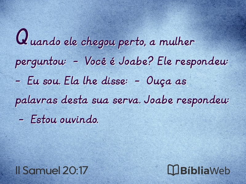 II Samuel 20:17 em imagem para compartilhar