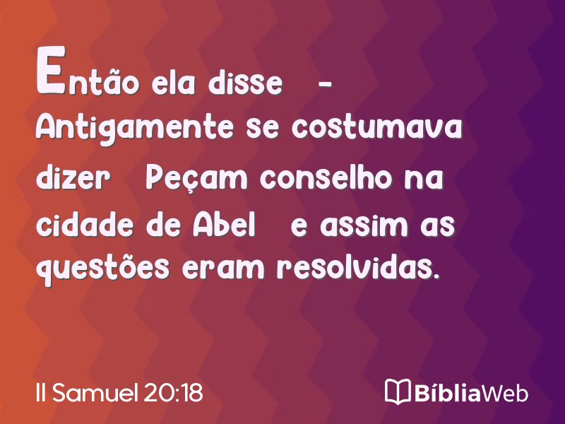 II Samuel 20:18 em imagem para compartilhar