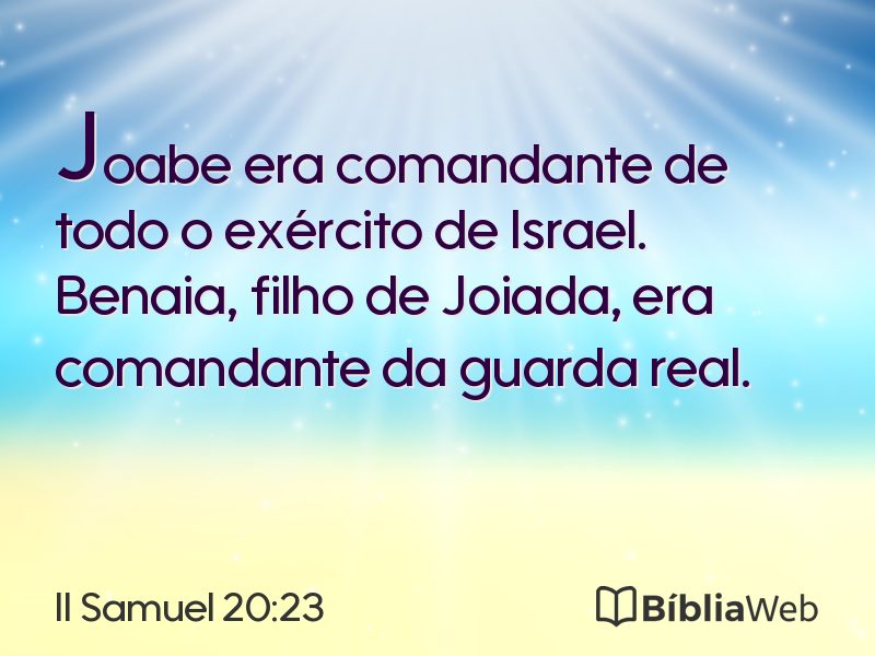 II Samuel 20:23 em imagem para compartilhar