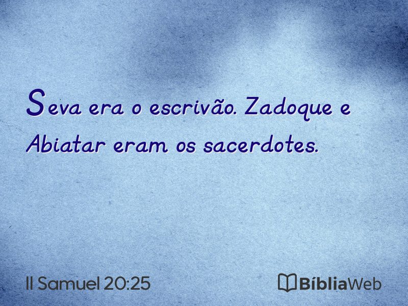 II Samuel 20:25 em imagem para compartilhar