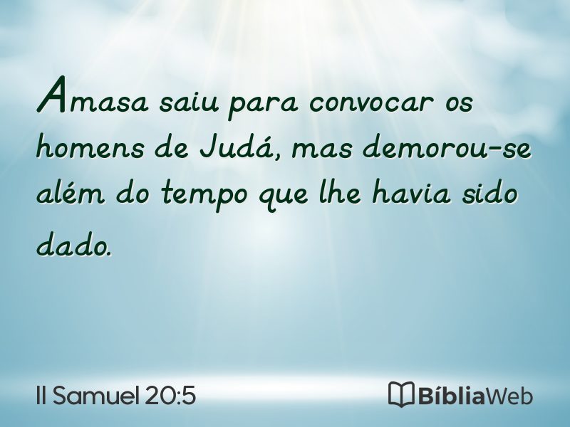 II Samuel 20:5 em imagem para compartilhar