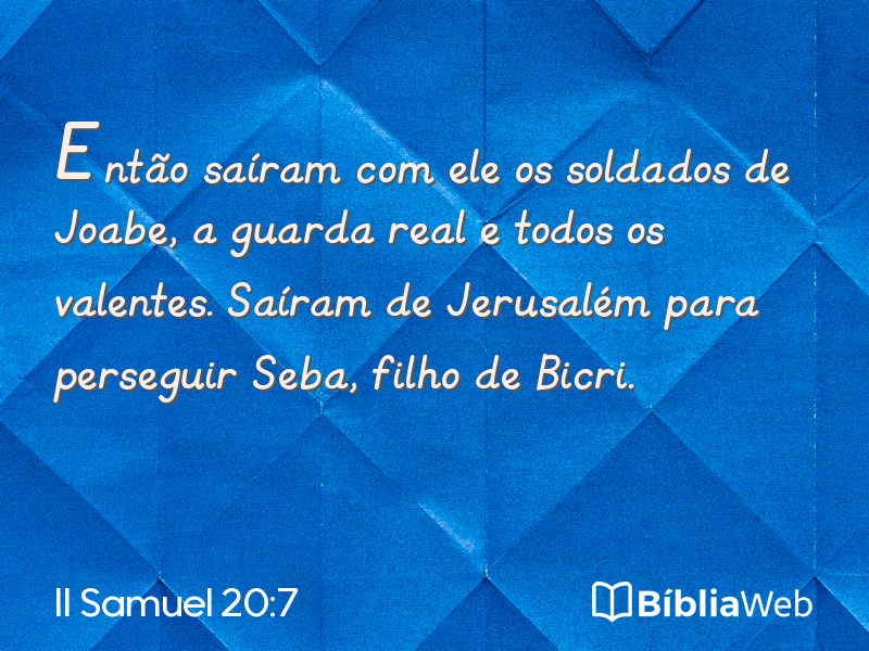 II Samuel 20:7 em imagem para compartilhar