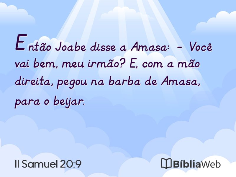 II Samuel 20:9 em imagem para compartilhar
