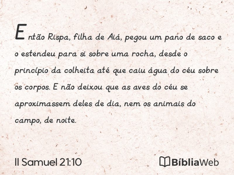II Samuel 21:10 em imagem para compartilhar