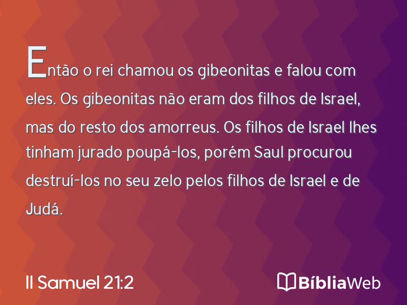 II Samuel 21:2 em imagem para compartilhar
