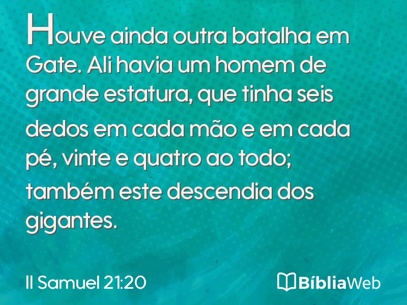 II Samuel 21:20 em imagem para compartilhar