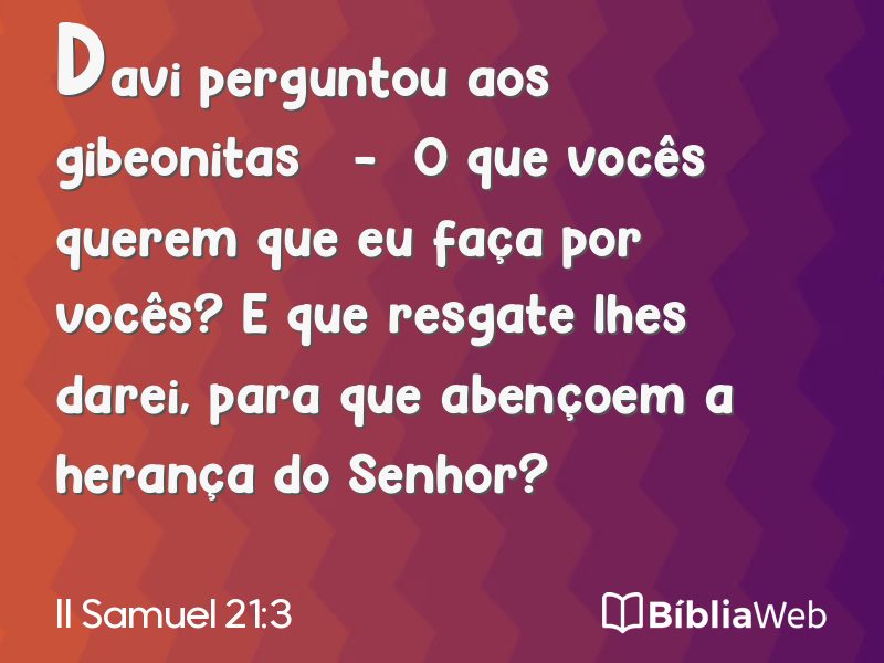 II Samuel 21:3 em imagem para compartilhar