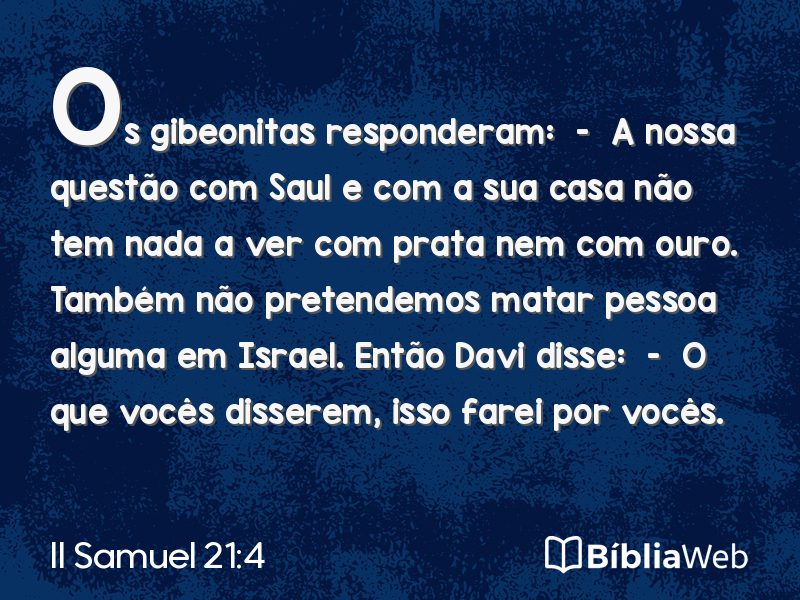 II Samuel 21:4 em imagem para compartilhar