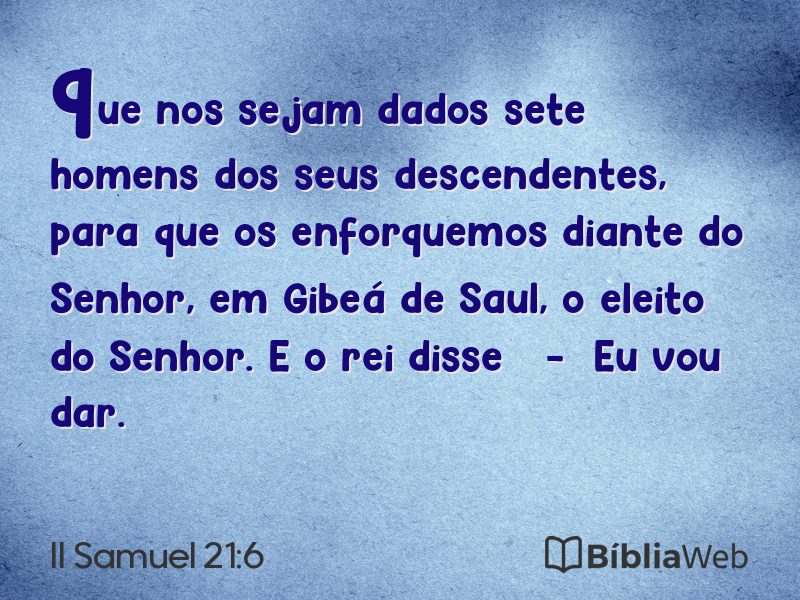 II Samuel 21:6 em imagem para compartilhar