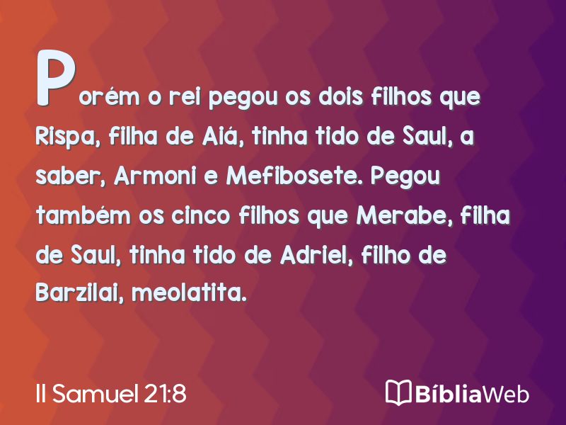 II Samuel 21:8 em imagem para compartilhar