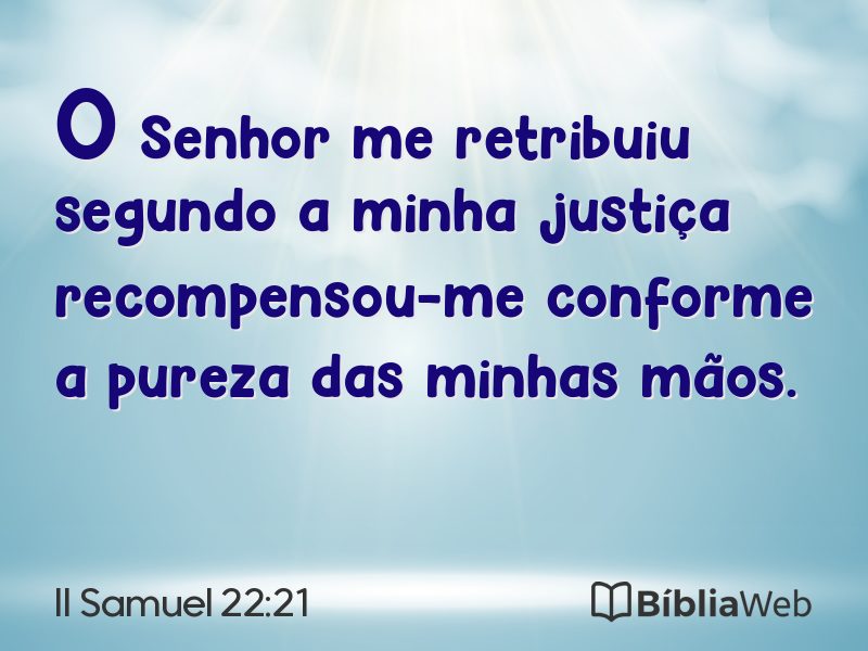 II Samuel 22:21 em imagem para compartilhar