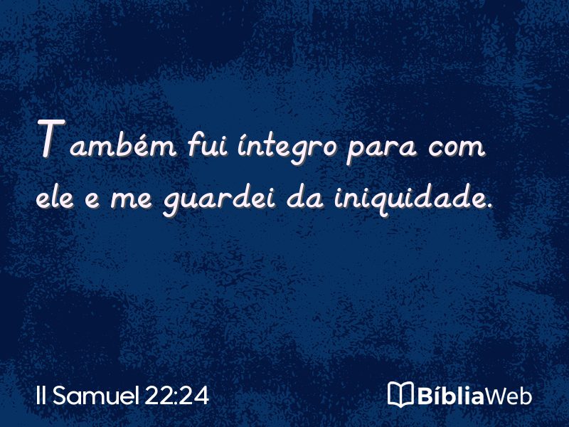 II Samuel 22:24 em imagem para compartilhar